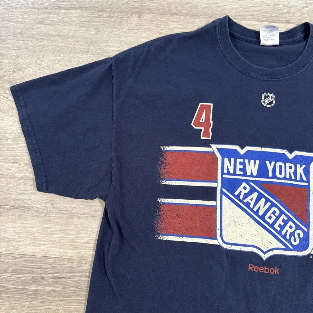 Michael Del Zotto Shirt New York Rangers NHL Reebok MSG Exclusive Men’s Blue XL